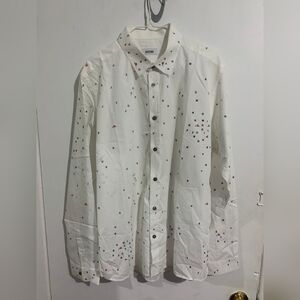 Moschino White Alphabet Print Men's Shirt